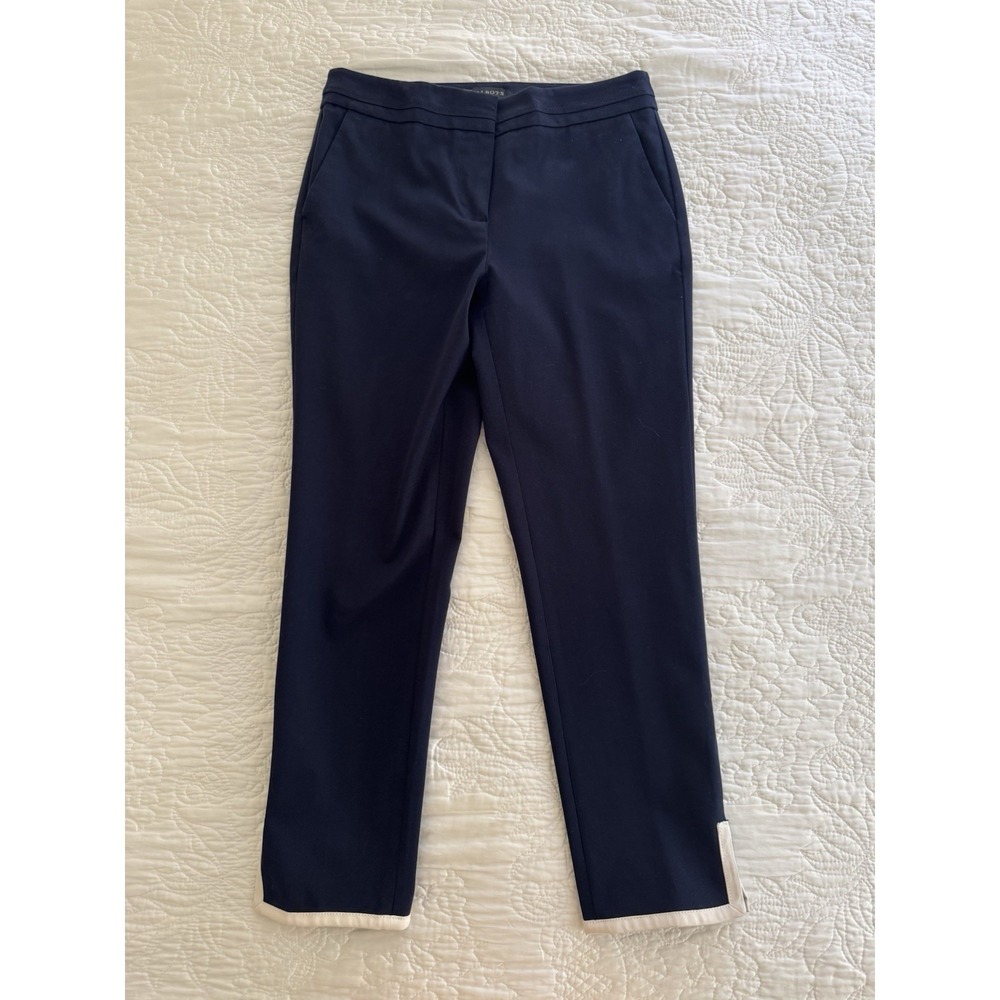 Talbots Ankle Pants Size 2P Petite Navy Blue, Flat Front, Career